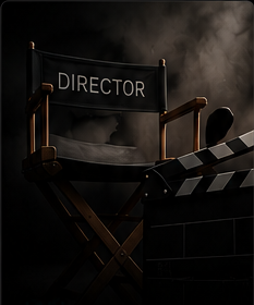 Director chair and film clapboard