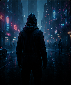 Cyberpunk game scene